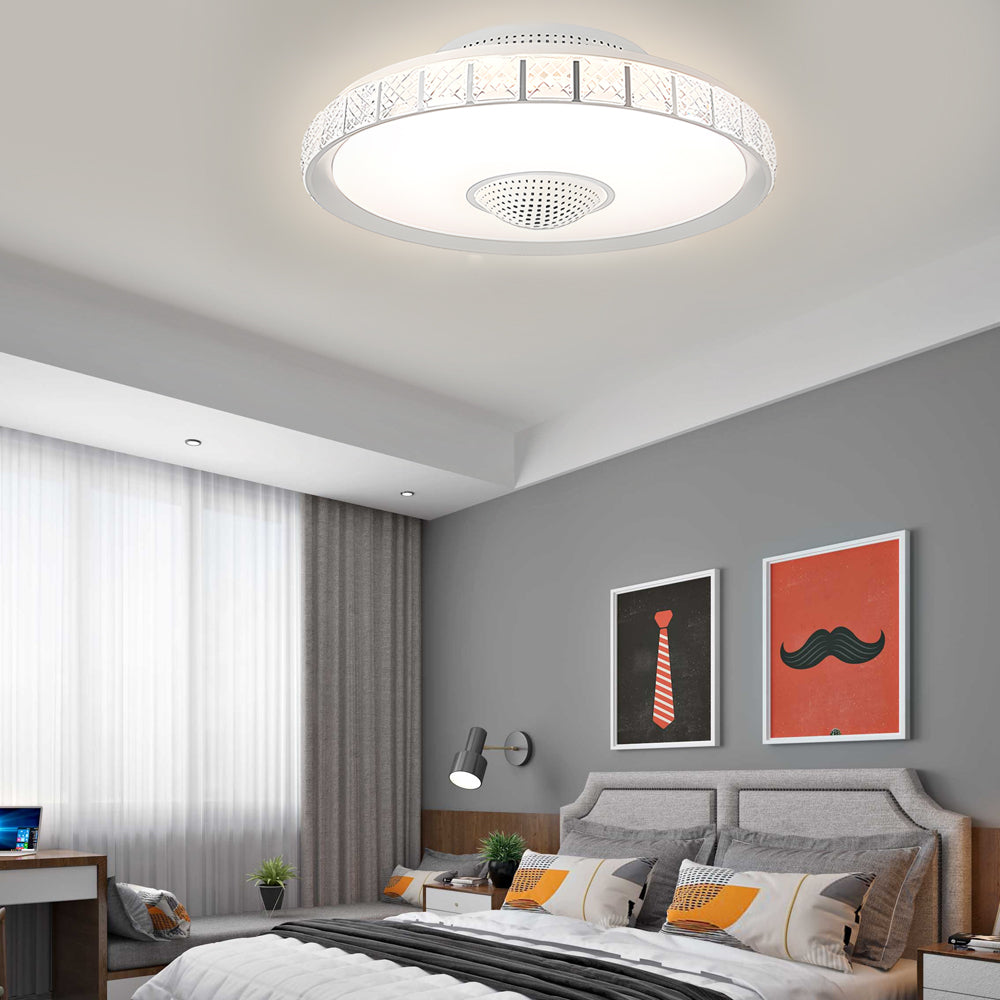 19.69'' Bladeless LED Indoor Smart Ceiling Fan with Light and Remote Control