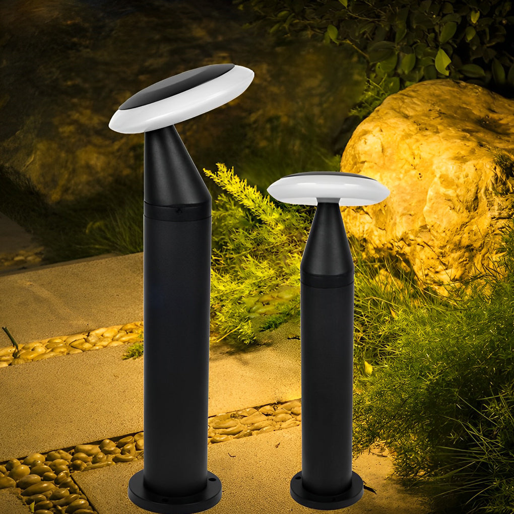 Waterproof Round Mushroom LED Black Modern Pathway Lights Lawn Lamp - Dazuma