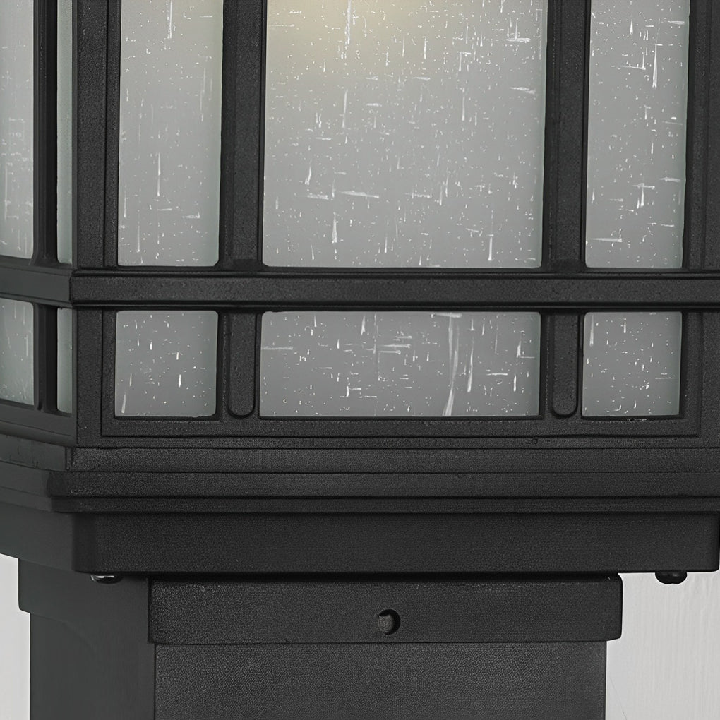 Black Solar Pathway Bollard Lights Three-Step Dimming Outdoor Lighting