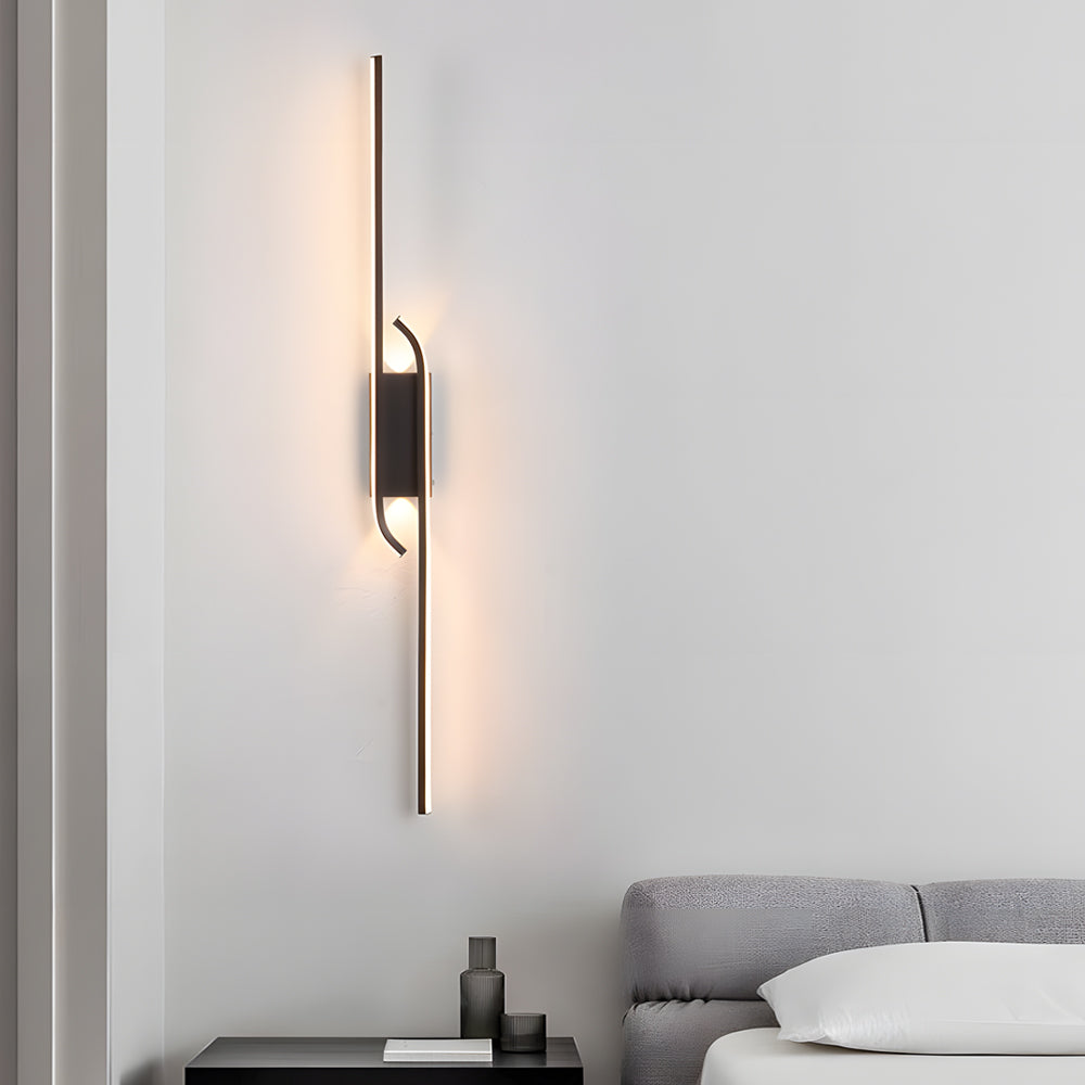 Minimalist Long Strip Aluminum LED Black Nordic Wall Lights Indoor - Dazuma