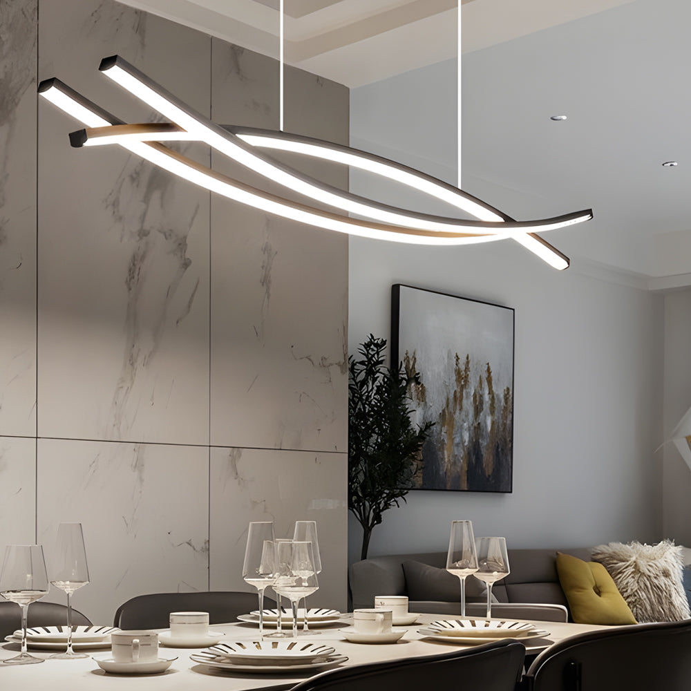 Long Lines LED Dimmable Chandelier Dining Room Light Fixtures