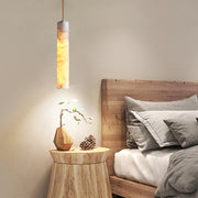 Elongated Cylindrical Marble Texture Minimalist Chandelier Pendant Lights - Dazuma