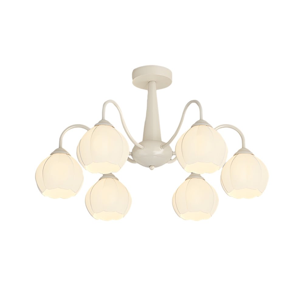 6 Round Flowers Bell Orchid Three Step Dimming Modern Chandelier Lamp