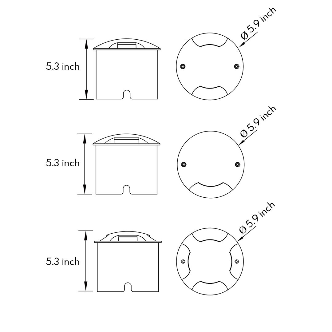 Outdoor Well Lights Side-Lit Minimalist Style