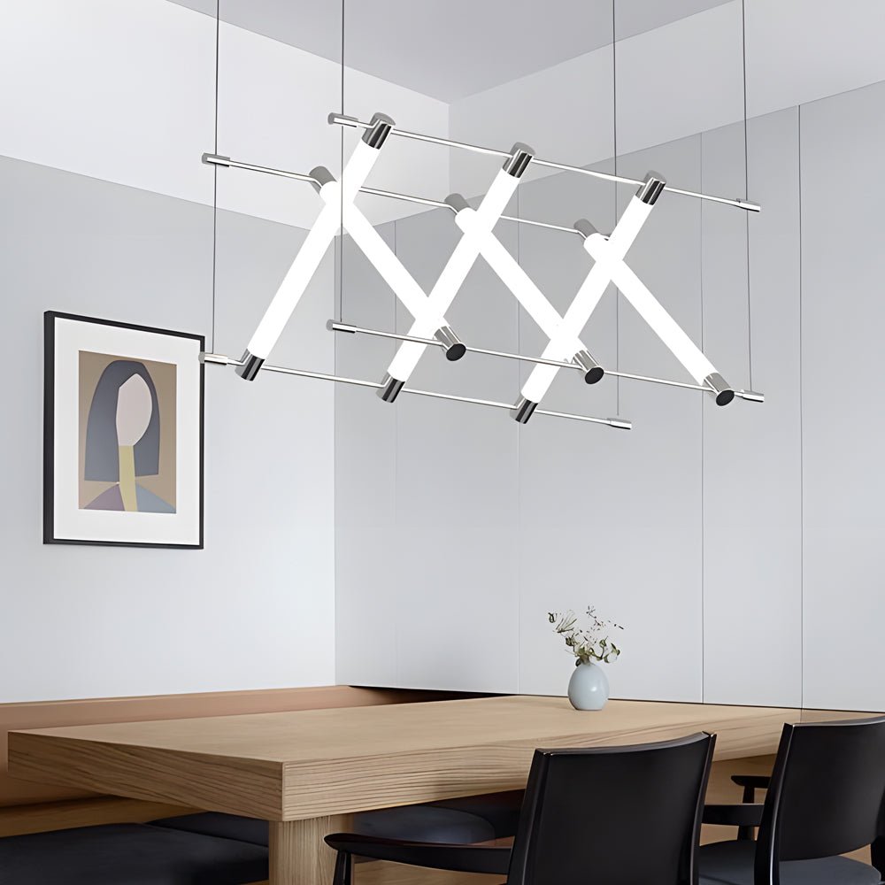 6/12 - Light Acrylic Tube Geometric Long Designer LED Island Pendant Light