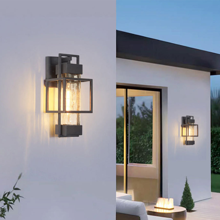 Waterproof Iron Art Black Outdoor Sconces Vintage Style