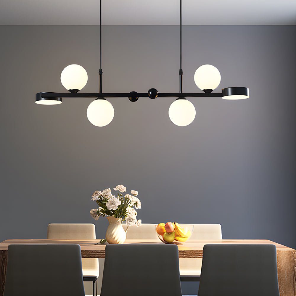 6/8 - Light 3step Dimming Glass Ball LED Long Dining Room Chandelier