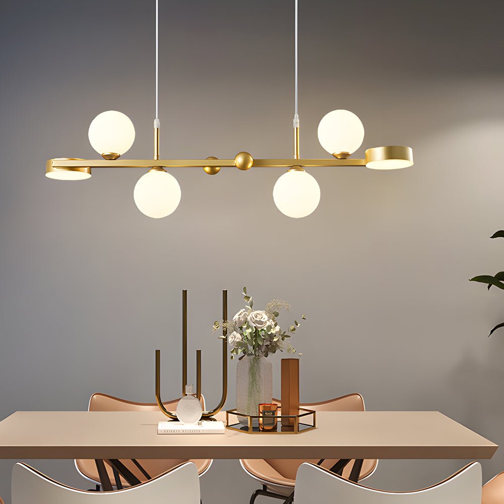 6/8 - Light 3step Dimming Glass Ball LED Long Dining Room Chandelier