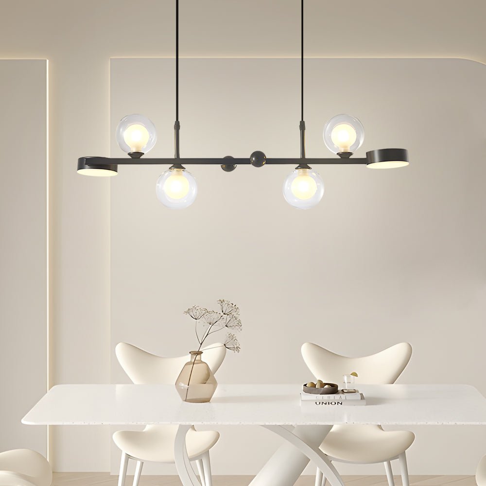 6/8 - Light 3step Dimming Glass Ball LED Long Dining Room Chandelier