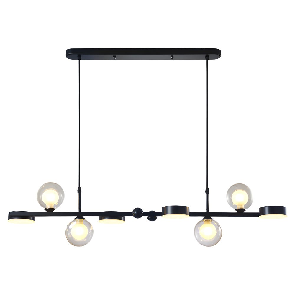 6/8 - Light 3step Dimming Glass Ball LED Long Dining Room Chandelier