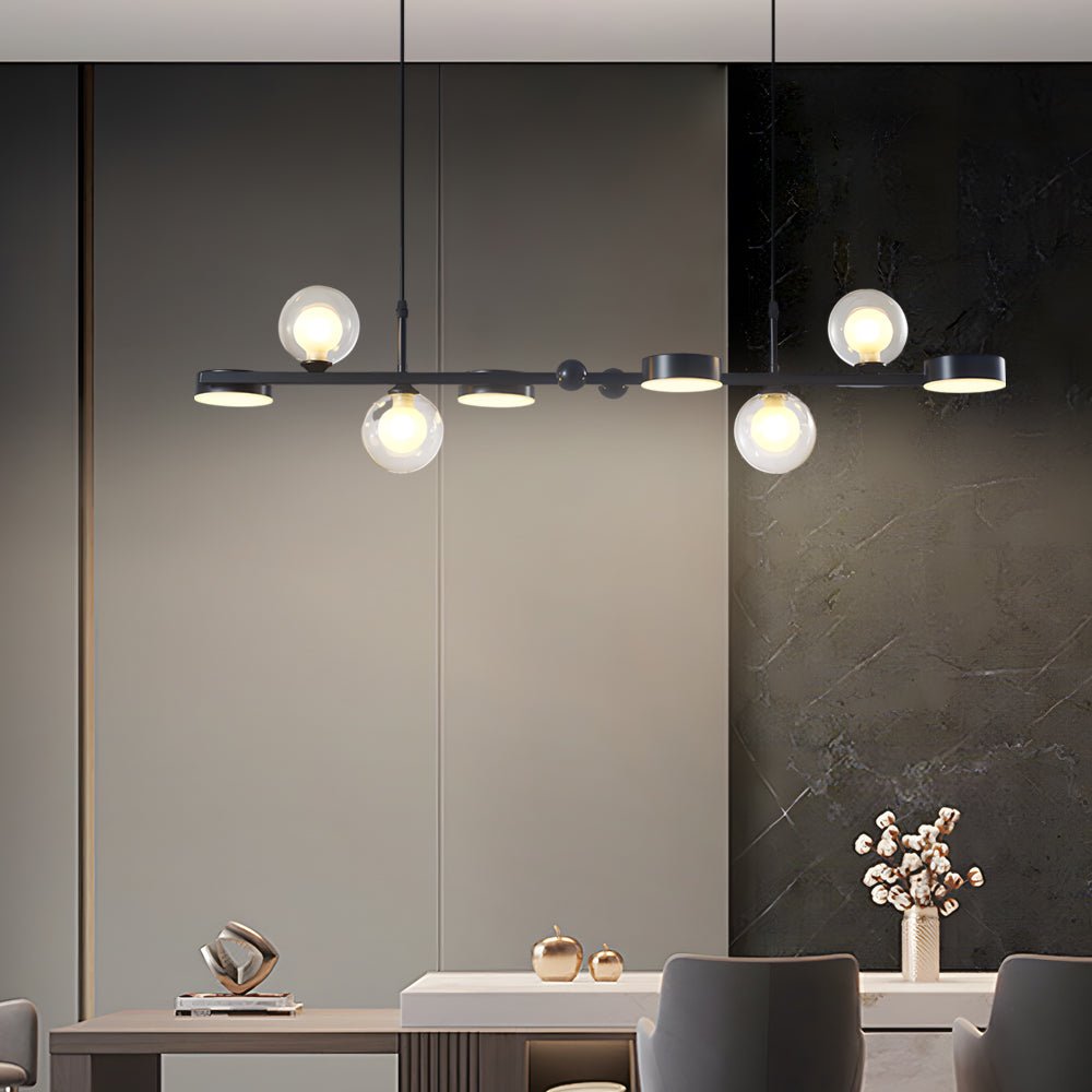 6/8 - Light 3step Dimming Glass Ball LED Long Dining Room Chandelier