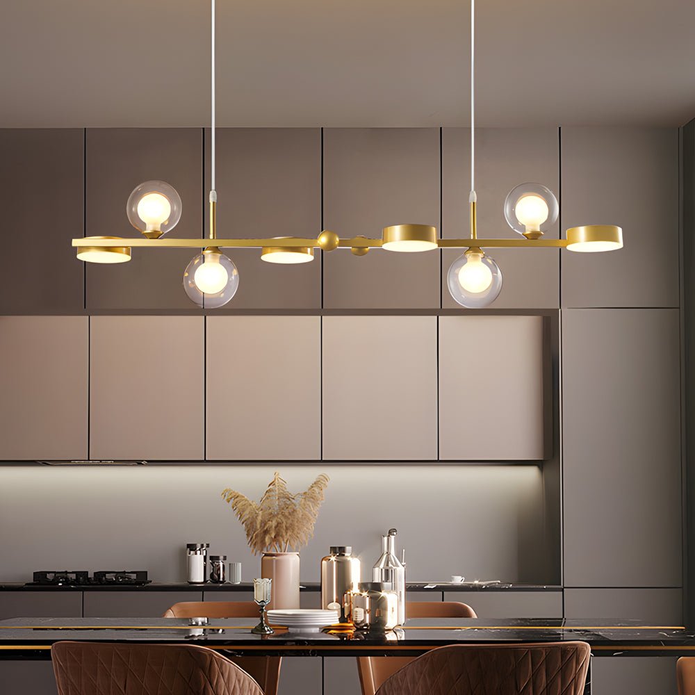 6/8 - Light 3step Dimming Glass Ball LED Long Dining Room Chandelier