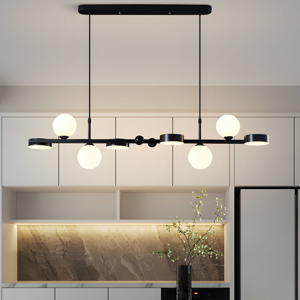 6/8 - Light 3step Dimming Glass Ball LED Long Dining Room Chandelier