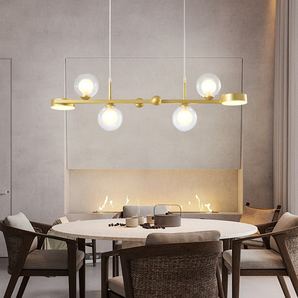 6/8 - Light 3step Dimming Glass Ball LED Long Dining Room Chandelier