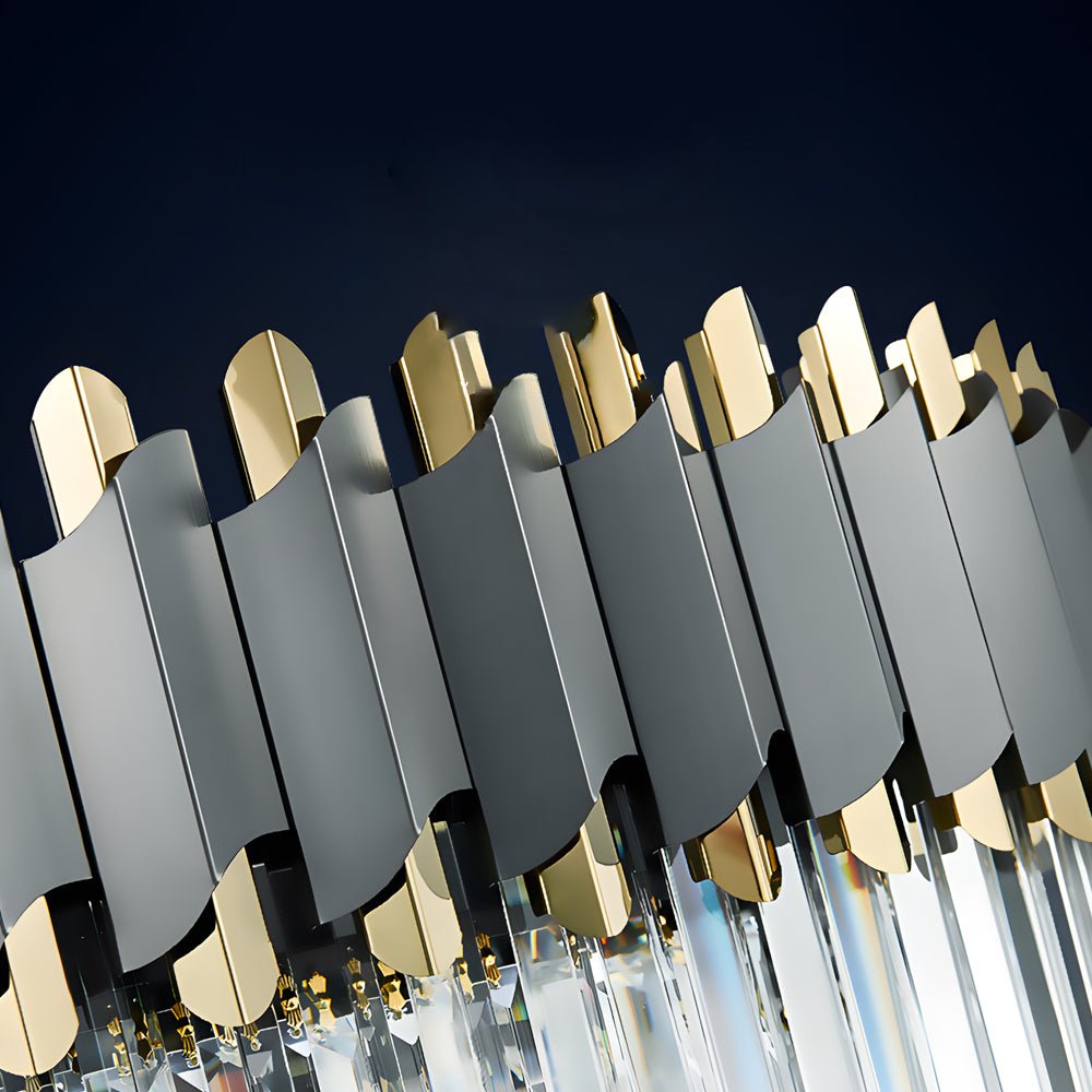 6/8 - Light Crystal Layered Chandelier Dimmable Dining Room Pendant Lighting