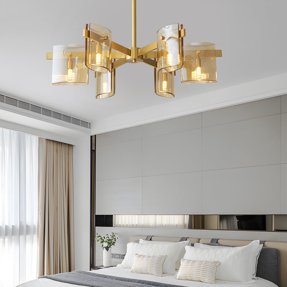 6/8 - Light Dimmable Metallic Electroplated Glass Chandelier Lighting