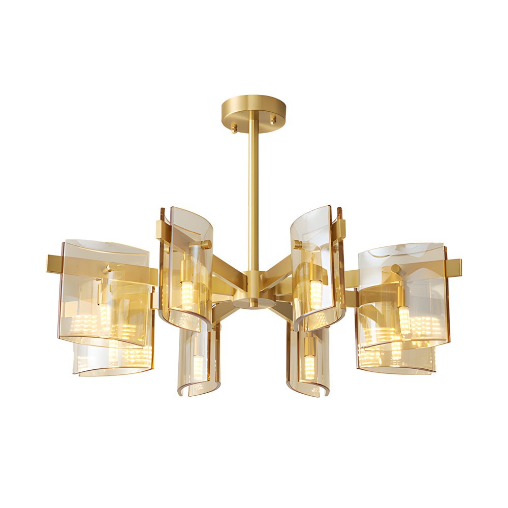 6/8 - Light Dimmable Metallic Electroplated Glass Chandelier Lighting