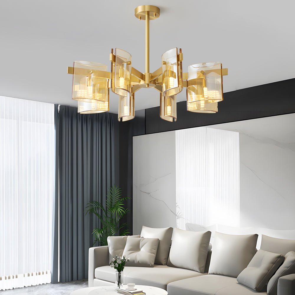 6/8 - Light Dimmable Metallic Electroplated Glass Chandelier Lighting
