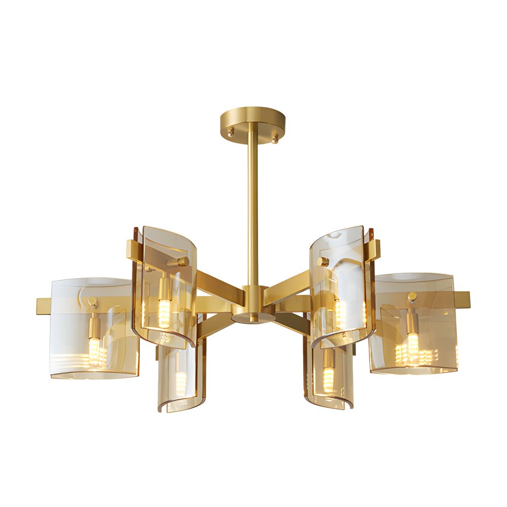 6/8 - Light Dimmable Metallic Electroplated Glass Chandelier Lighting