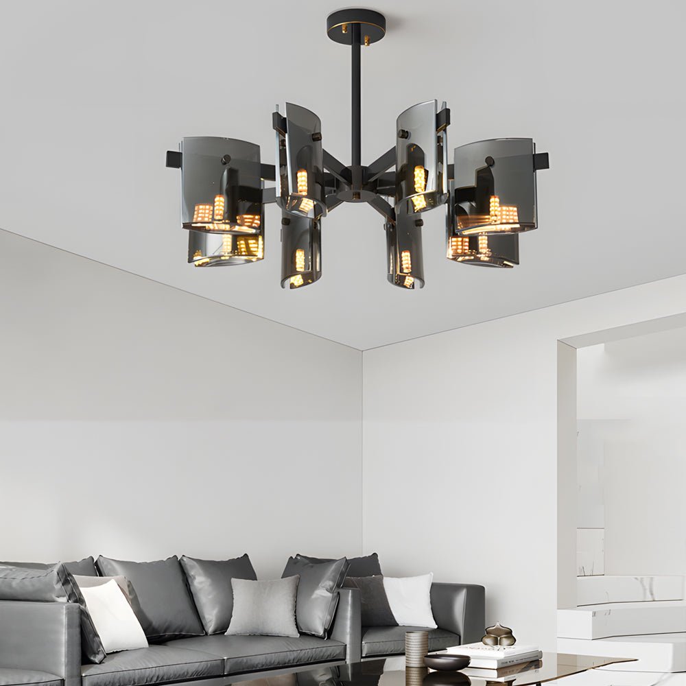 6/8 - Light Dimmable Metallic Electroplated Glass Chandelier Lighting