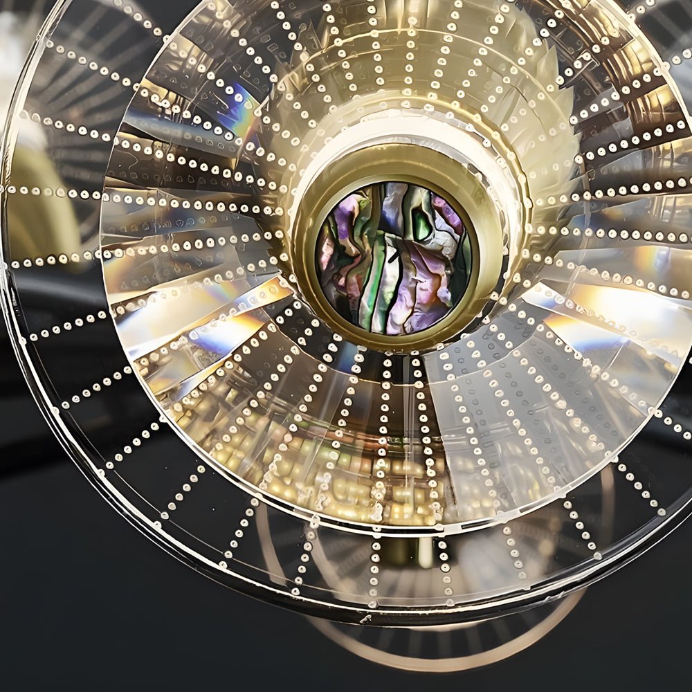 6/8 Lights Flowers Crystal 3 Step Dimming Copper Post - Modern Chandelier