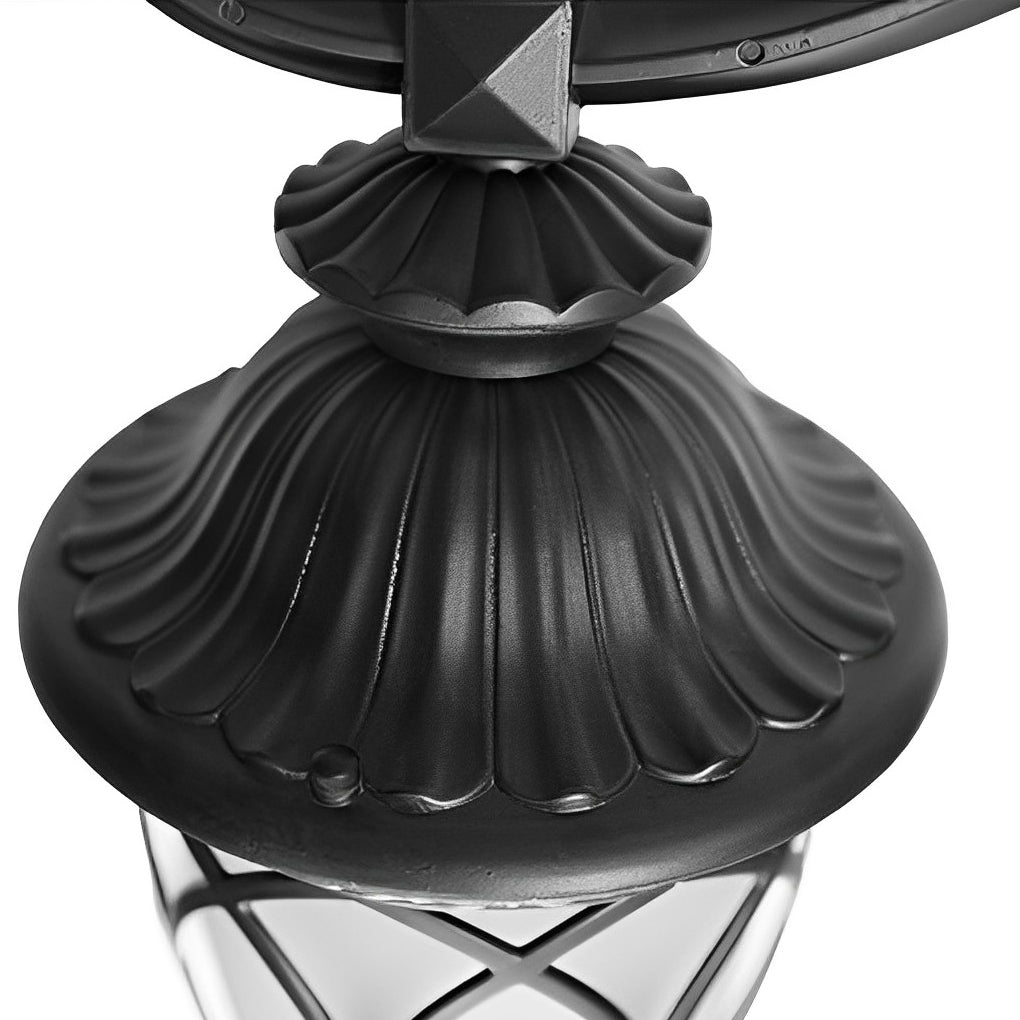 2 Head 118'' Aluminum Waterproof LED Black European Style Street Lights