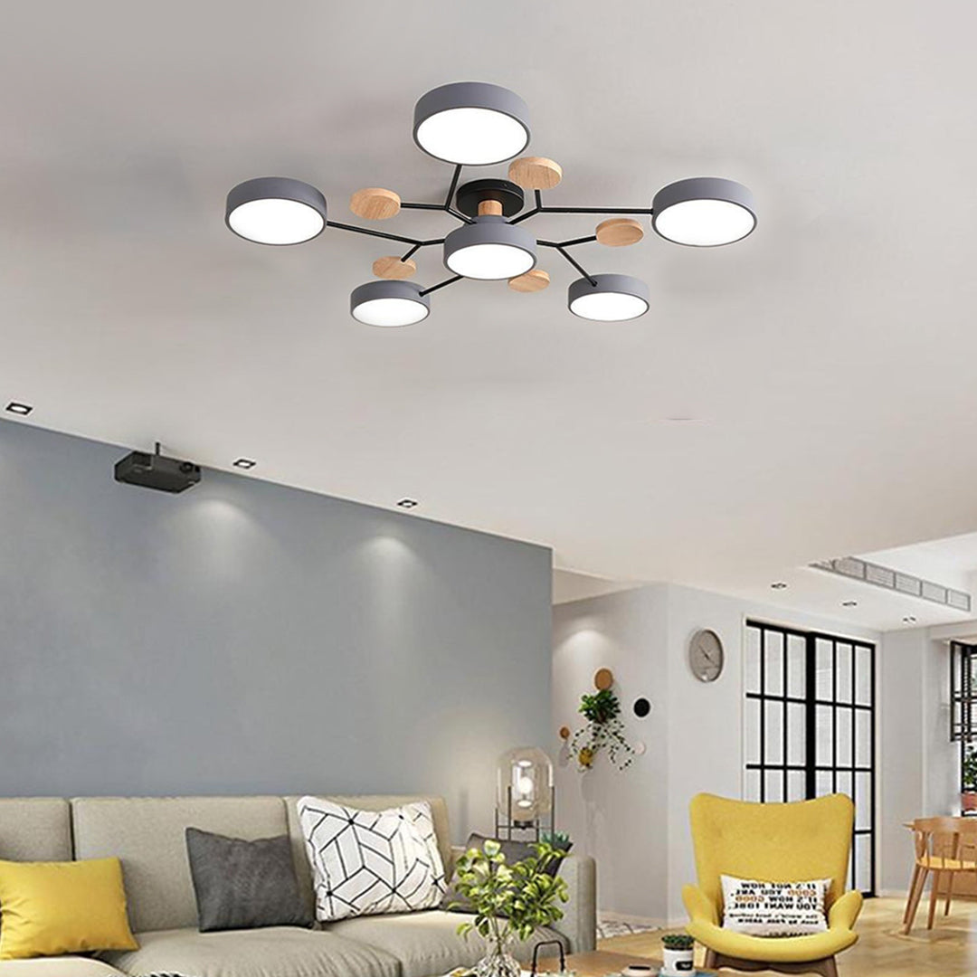 Sputnik Artistic Lights Chandeliers Metal Wood Baby Kids Lights Ceiling Lights