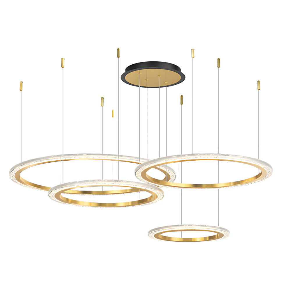 Simple Circular Rings Luxury Three Step Dimming Nordic Ceiling Light Fixture