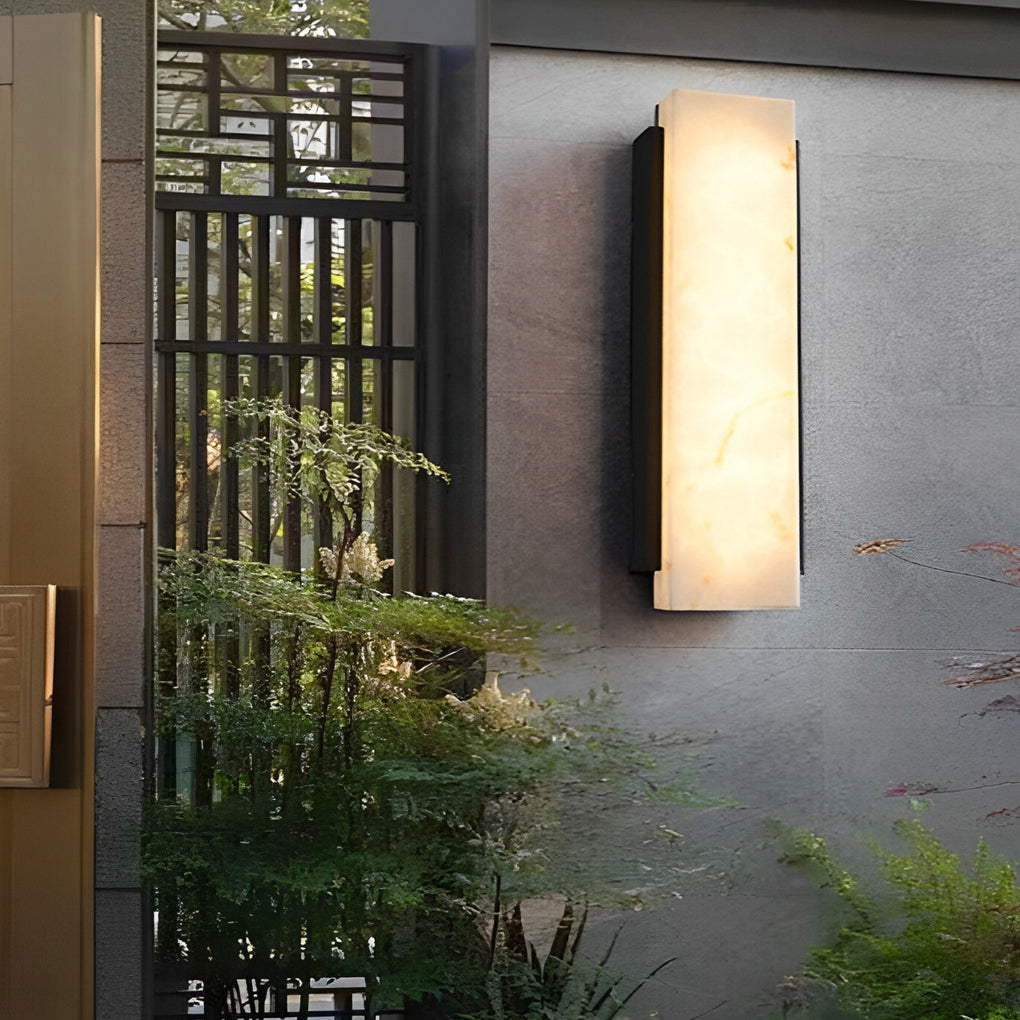 Rectangular Metal LED Waterproof Black Modern Outdoor Wall Lights