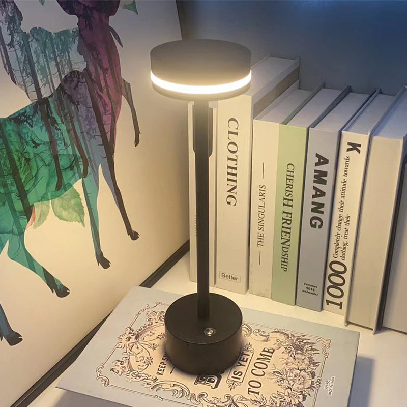 Round Aluminum Touch Control Dimmable USB Rechargeable Modern Table Lamp - Dazuma