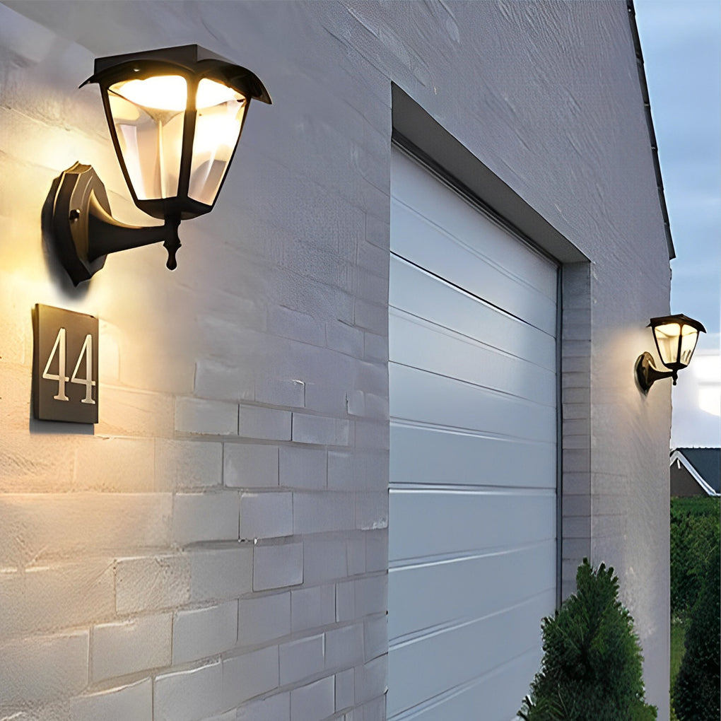 Square Dimmable LED Intelligent Black Modern Solar Outdoor Wall Lights