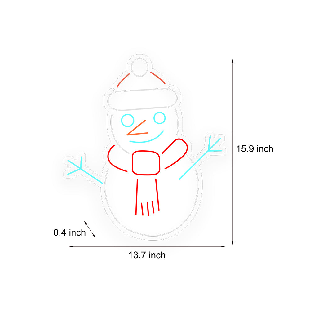 Neon Snowman Colorful Decor Acrylic Personalized LED Sign with Dimmer