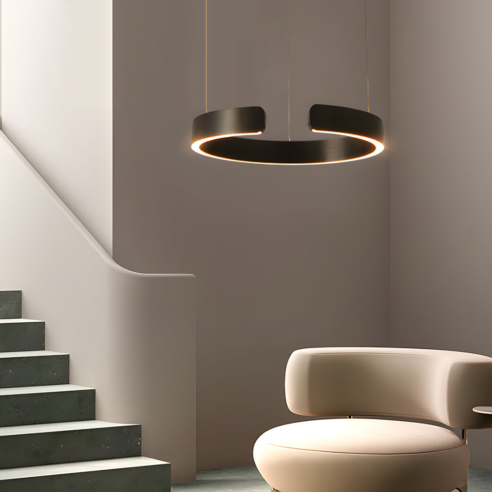 Modern C-shaped Pendant Light with Adjustable Height - Dazuma