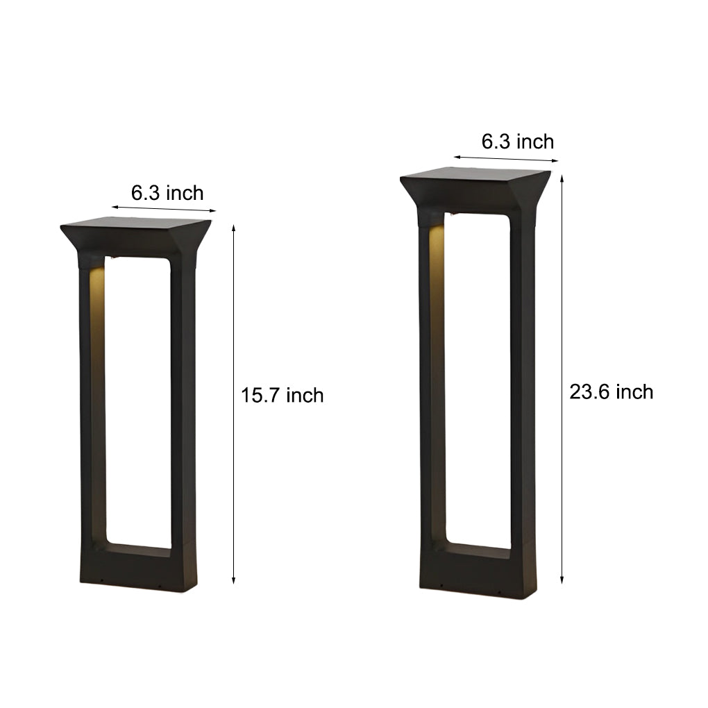 Door Shape Minimalist Waterproof LED Black Modern Solar Pathway Lights