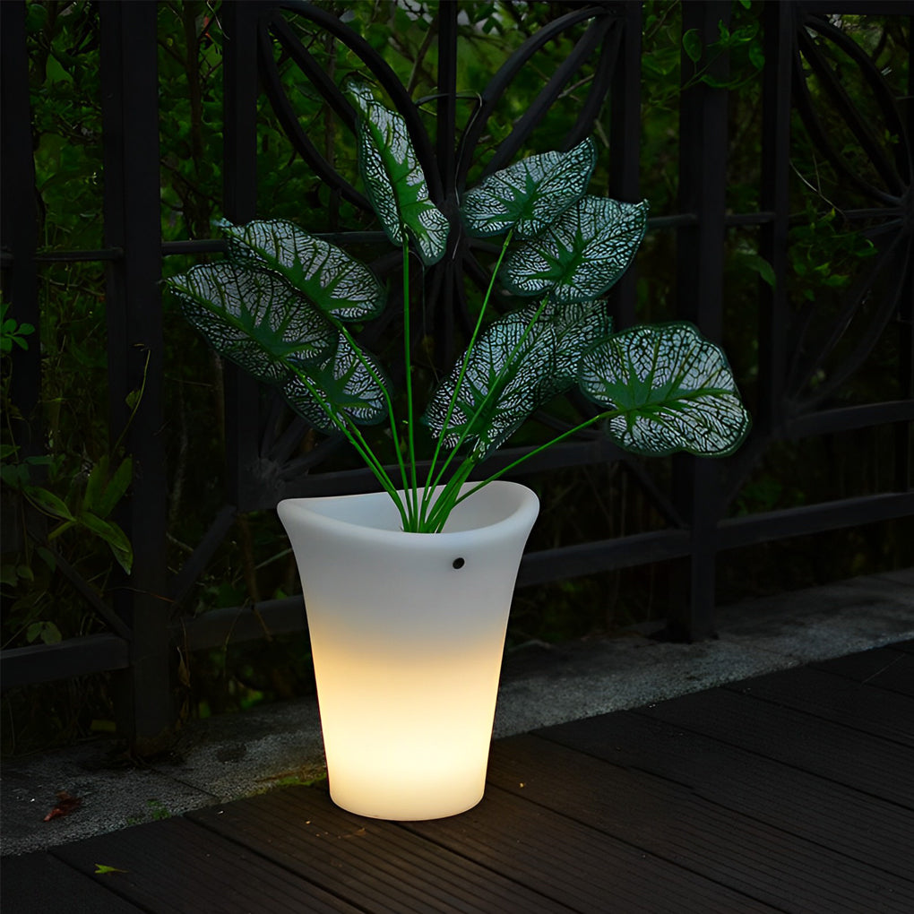 Waterproof Luminous Flowerpot Planter Intelligent Solar Outdoor Lights