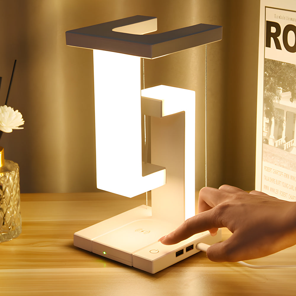 Creative Suspended Levitate Wireless Charging Touch Switch USB Table Lamp - Dazuma