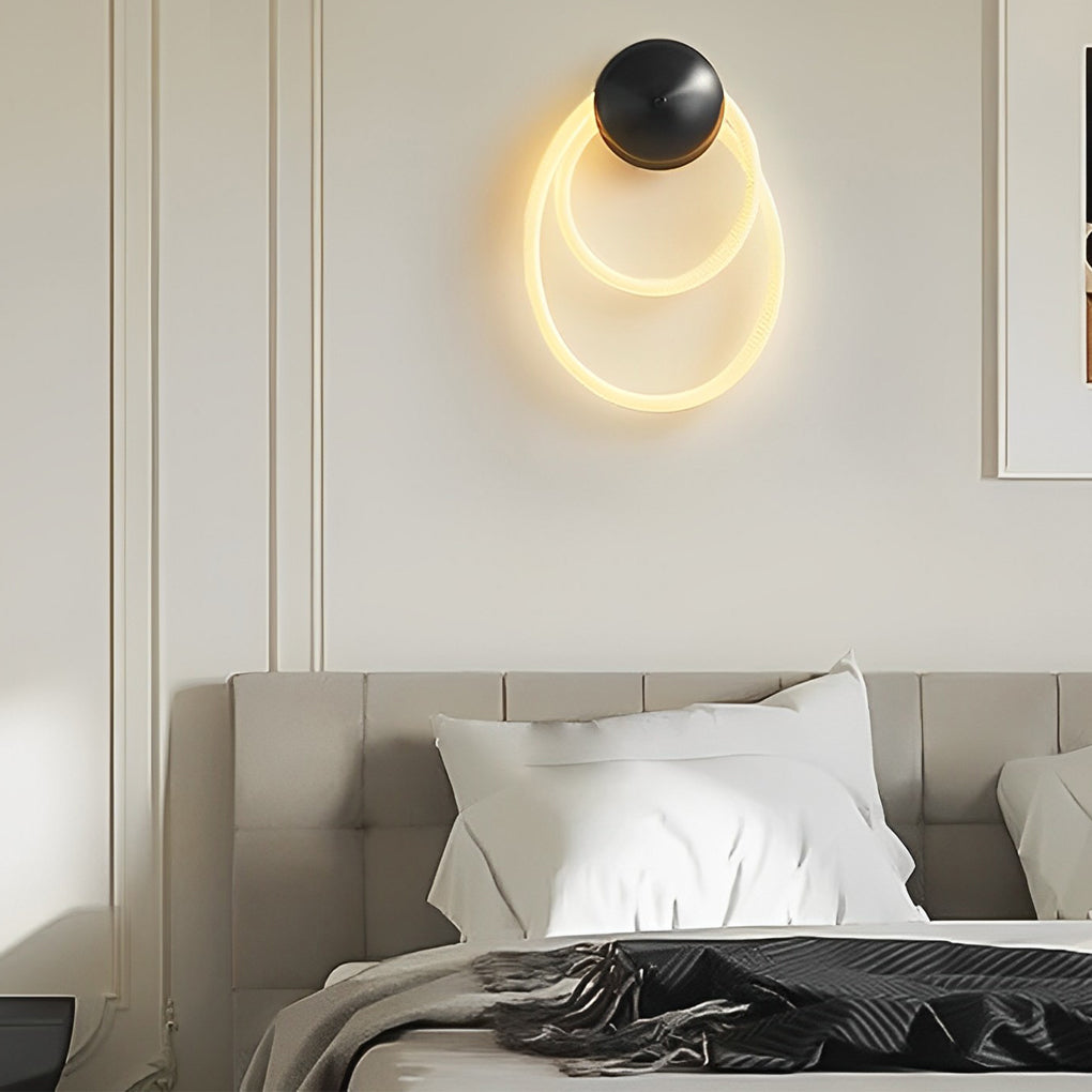 Creative Round Handmade Nylon Weaving LED Black Modern Wall Light Fixture - Dazuma