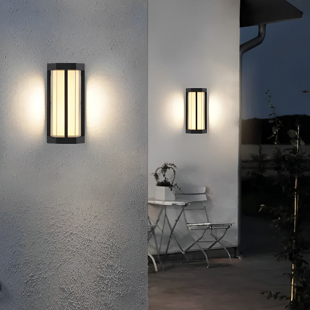 Waterproof Double Acrylic Shade LED Black Modern Outdoor Wall Lights