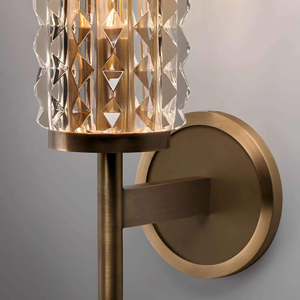 Creative Luxury Glass Copper American-Style Bedroom Wall Lights Indoor