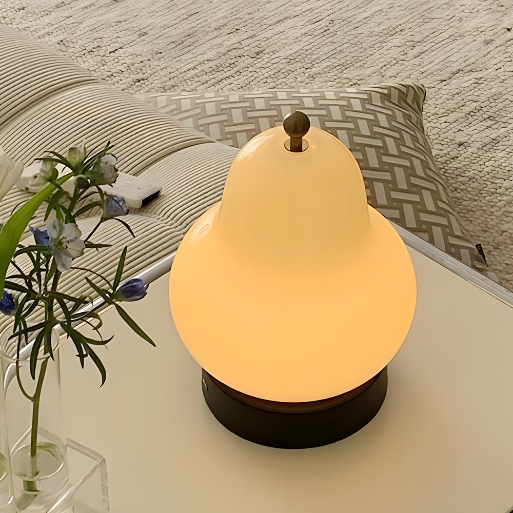 Portable Glass Pear USB Dimmable LED Table Lamp with Touch Switch