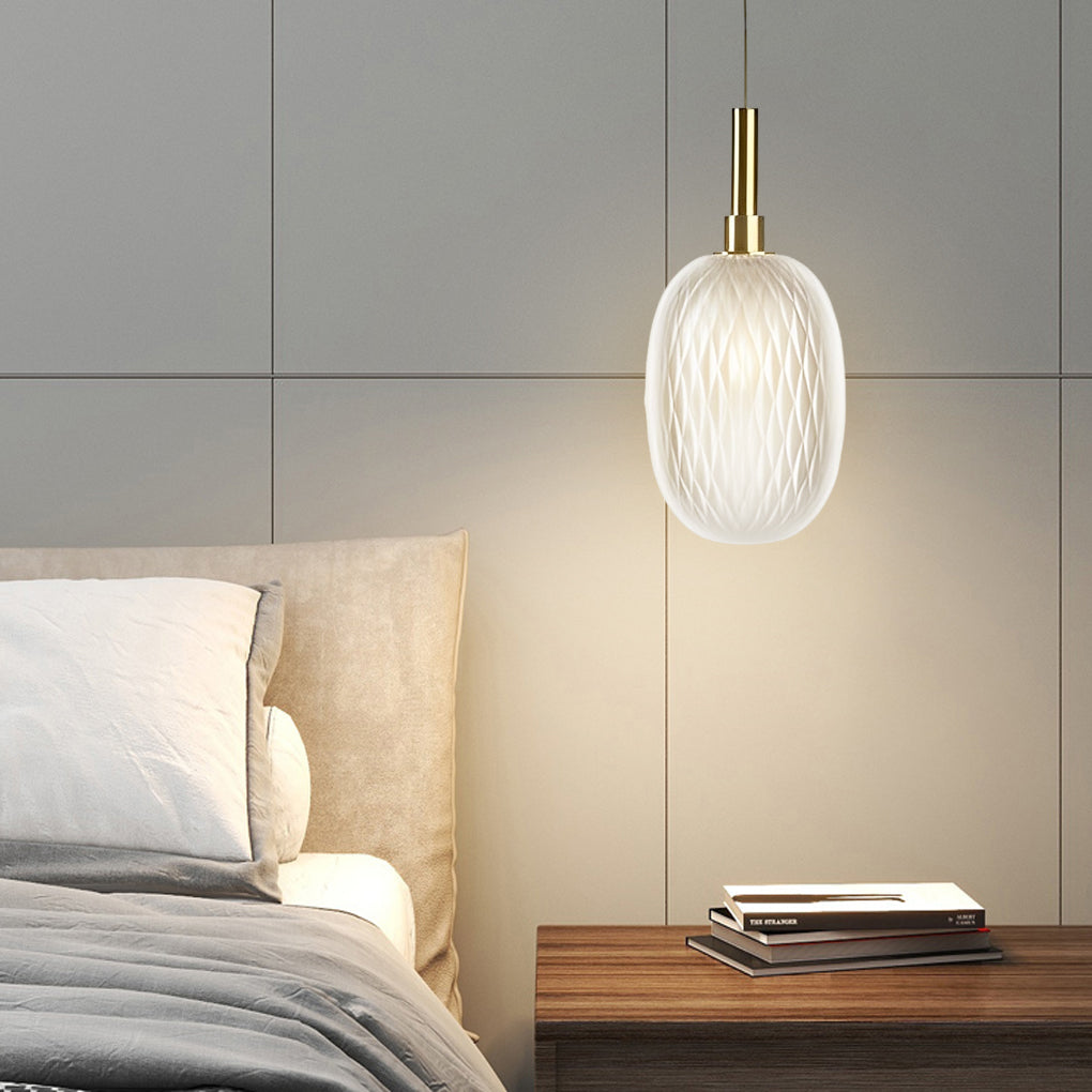 Small Glass Lantern Iron Luxury Post-Modern Pendant Lights Chandeliers - Dazuma