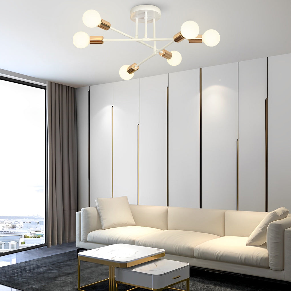 Metal Sputnik Industrial Style Modern Design Flush Mount Lighting LED Ceiling Light - Dazuma