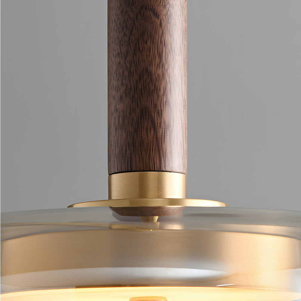 Minimalist Luxury Glass Wood Brass 3 Step Dimming Nordic Pendant Lights
