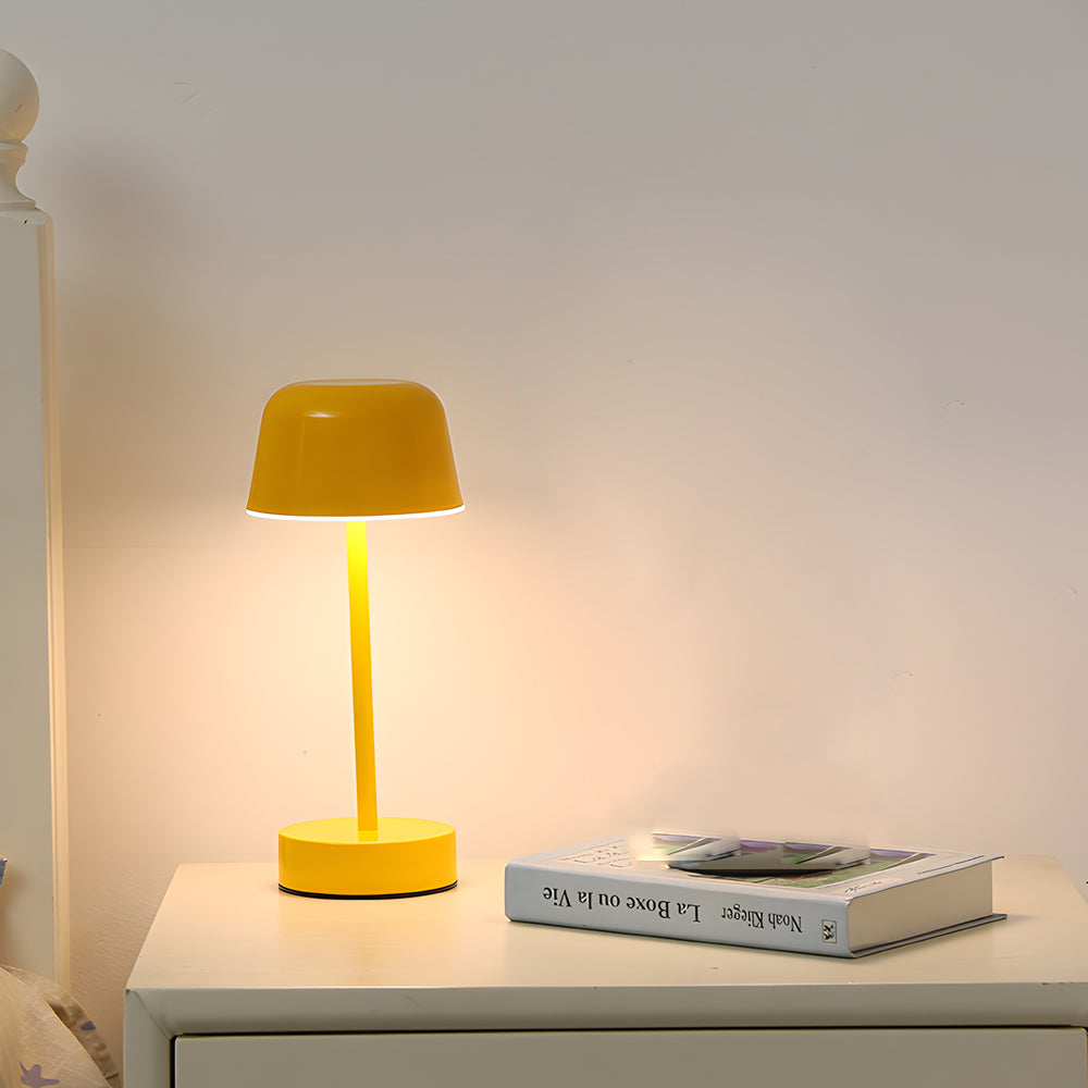 Tunable Metal Finish Table Lamp in Hat-style