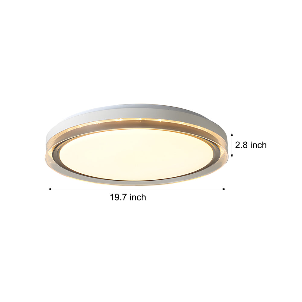 Round Acrylic Creative 3 Step Dimming LED White Modern Ceiling Light Fixture