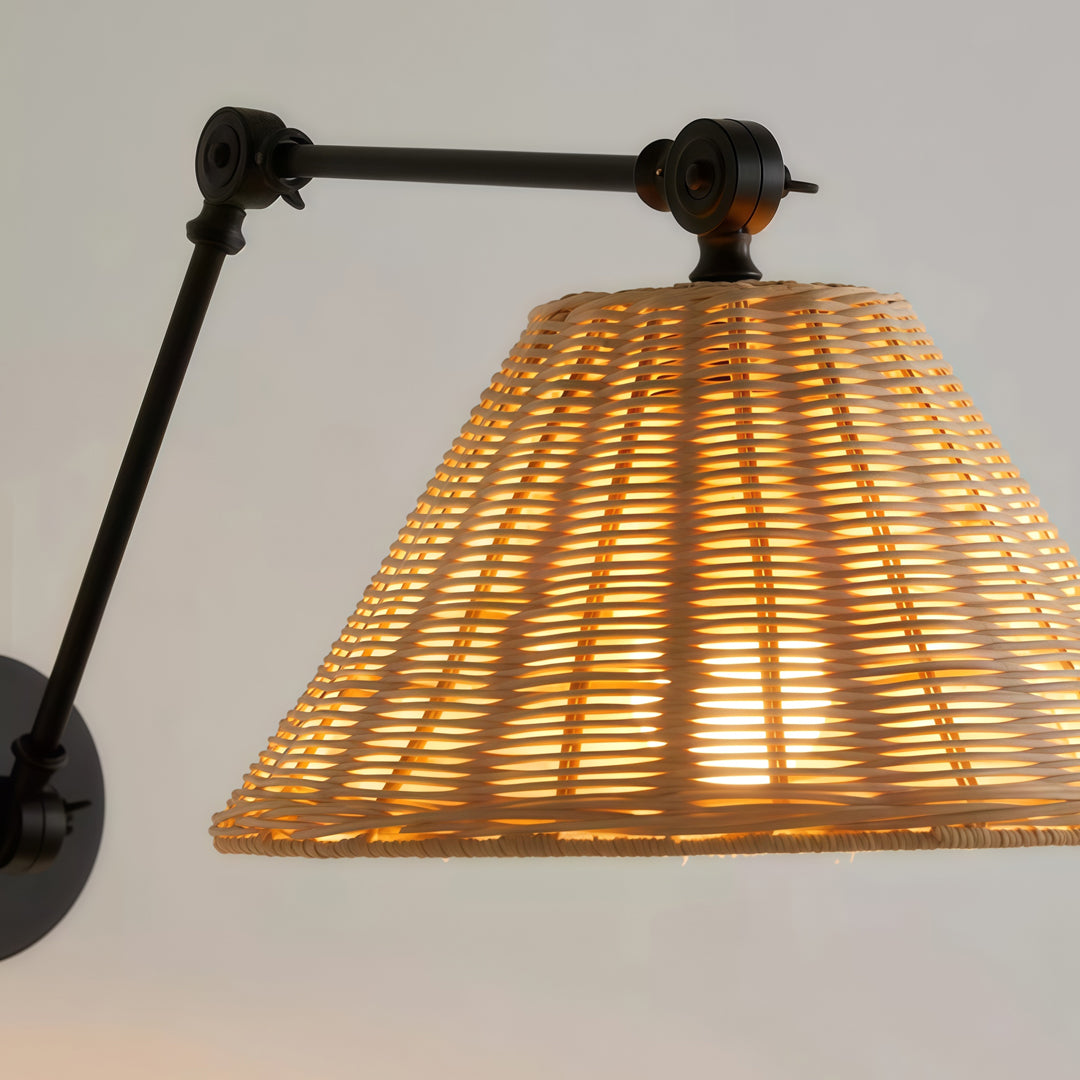 Black Swing Arm Wall Sconce Vintage Wabi-Sabi Wall Light