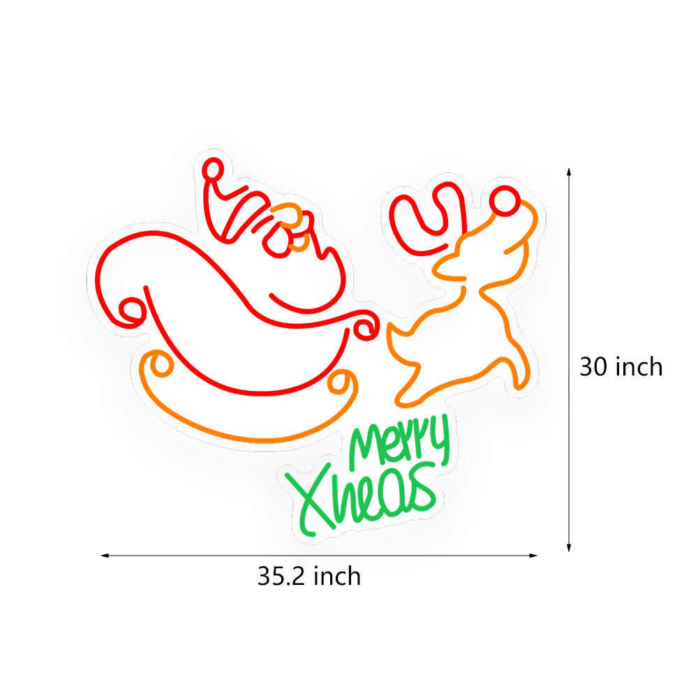 Neon Santa Claus Elk Reindeer Luminous Christmas LED Neon Signs Lights