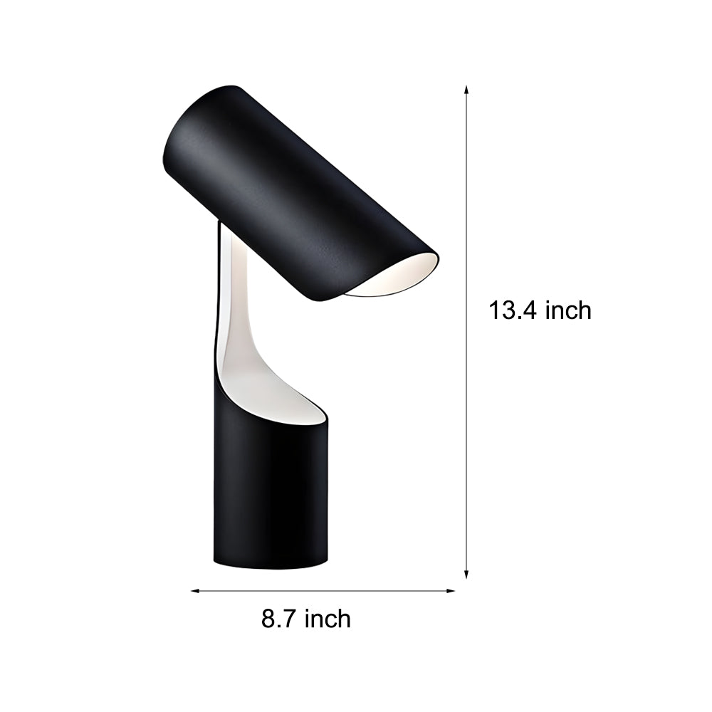 Nordic Black Adjustable LED Table Lamp Cylinder Metal Desk Night Light
