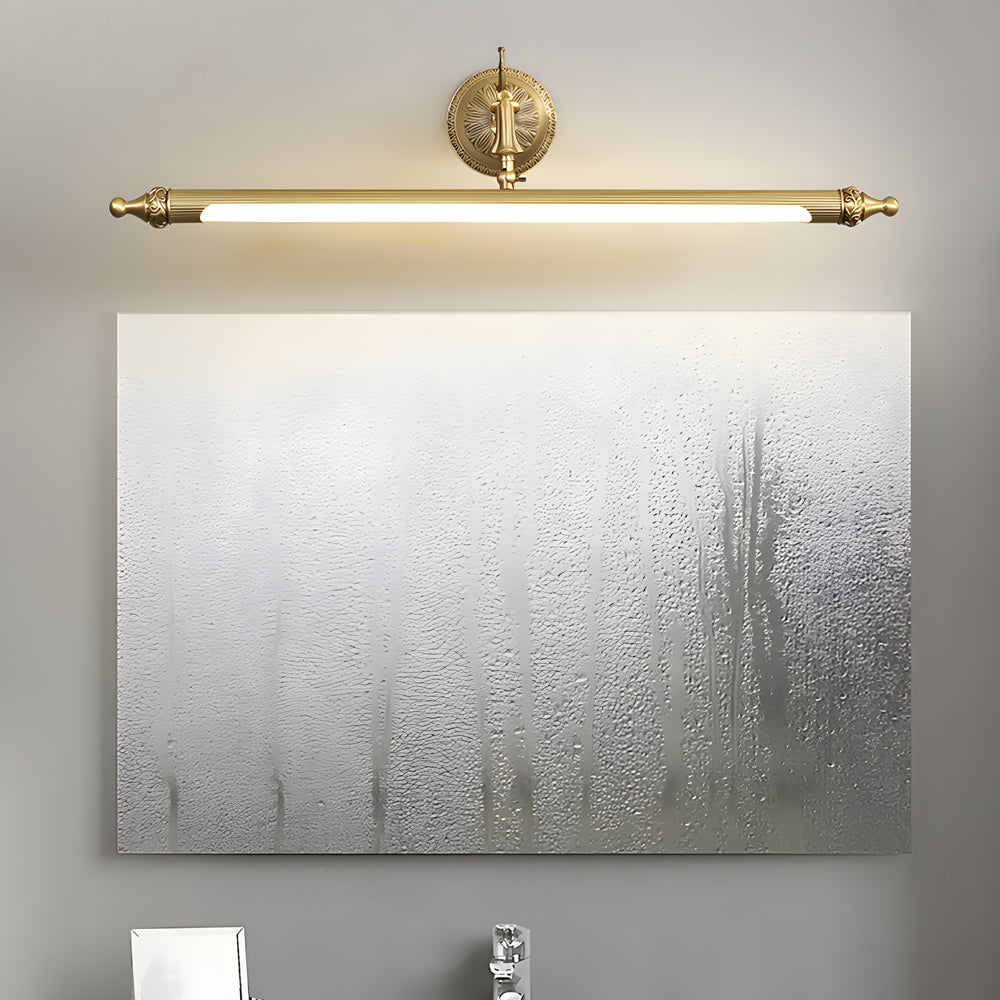 Brushed Gold Vanity Light Bar European-Style Linear Copper Light