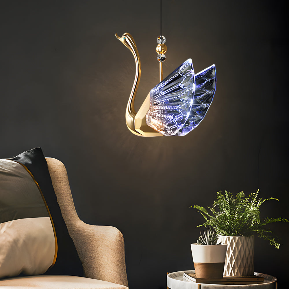 Zinc Alloy Acrylic Swan Creative LED Modern Minimalist Pendant Lights